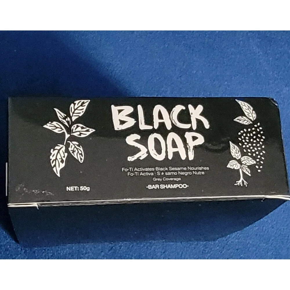 Black Soap Fo-Ti  Activa Shampoo Bar for Hair Grey Coverage